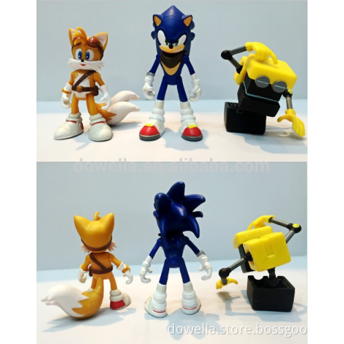 Licensed cartoon model sonic 3d action figure